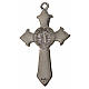 Krzyż świętego Benedykta z zaostrzonymi końcami 4,5 X 3cm ,zama, biała emalia. s2