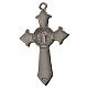 Krzyż świętego Benedykta z zaostrzonymi końcami 4,5 X 3cm ,zama, niebieska emalia. s4