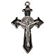 Krzyż świętego Benedykta z zaostrzonymi końcami 4,5 X 3cm ,zama, czarna emalia. s1