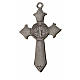Krzyż świętego Benedykta z zaostrzonymi końcami 4,5 X 3cm ,zama, czarna emalia. s2