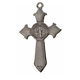 St. Benedict cross 4.5x3cm, pointed, in zamak and black enamel