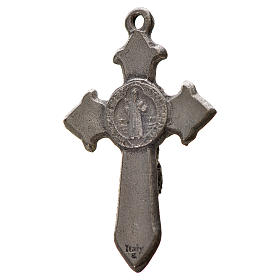 Croci di san Benedetto: Croce San Benedetto cm 3,5x2,2 punte zama smalto bianco