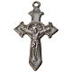 Krzyż świętego Benedykta z zaostrzonymi końcami 3,5 X 2,2cm , zama, biała emalia. s1