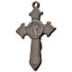 Krzyż świętego Benedykta z zaostrzonymi końcami 3,5 X 2,2cm , zama, biała emalia. s2