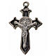 Krzyż świętego Benedykta z zaostrzonymi końcami 3,5 X 2,2cm , zama, czarna emalia. s3