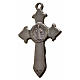 Krzyż świętego Benedykta z zaostrzonymi końcami 3,5 X 2,2cm , zama, czarna emalia. s4