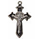 Krzyż świętego Benedykta z zaostrzonymi końcami 3,5 X 2,2cm , zama, czarna emalia. s1