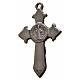 Krzyż świętego Benedykta z zaostrzonymi końcami 3,5 X 2,2cm , zama, czarna emalia. s2