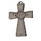 Croix Saint Benoît en zamac émaillé blanc 4,8x3,2 cm s4