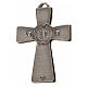 Krzyż świętego Benedykta z zaostrzonymi końcami 4.8 X 3,2cm , zama, emalia biała. s2