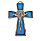 Kreuz Sankt Benedikt Zamak-Legierung und blaues Email 4.8x3.2 cm s3