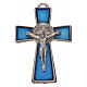 Kreuz Sankt Benedikt Zamak-Legierung und blaues Email 4.8x3.2 cm s1