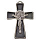 Krzyż świętego Benedykta z zaostrzonymi końcami 4.8 X 3,2cm , zama, emalia czarna. s1