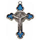 Croix trilobée Saint Benoît en zamac émaillé bleu 4,8x3,4 cm s1