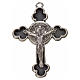 Krzyż świętego Benedykta, zakończenia koniczyna 4,8 X 3,4cm ,zama, emalia czarna. s1