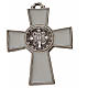 Croix Saint Benoît zamac émaillé blanc 4x3 cm s2