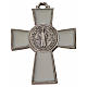 Krzyż świętego Benedykta 4 X 3 zama emalia biała. s1