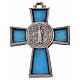 Kreuz Sankt Benedikt Zamak-Legierung und blaues Email 4x3 cm s3