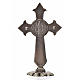 St. Benedict table cross 7x4cm, made of zamak and white enamel s2
