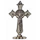 Croix Saint Benoît avec pointes à poser 7x4 cm zamac et émail bl s1