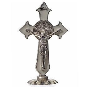Croce San Benedetto da tavolo zama 7X4 smalto bianco