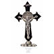 St. Benedict table cross 7x4cm, made of zamak and black enamel s3