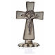 St. Benedict table cross 5x3cm, made of zamak and white enamel s3
