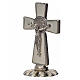 St. Benedict table cross 5x3cm, made of zamak and white enamel s2