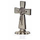 Krzyż świętego Benedykta na stół 5 X 3cm , zama, emalia biała. s4
