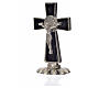 St. Benedict table cross 5x3cm, made of zamak and black enamel s4