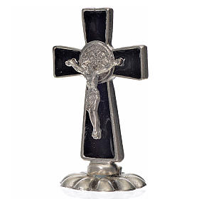 Croix Saint Benoît à poser 5x3 cm zamac émaillé noir