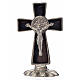 St. Benedict table cross 5x3cm, made of zamak and black enamel s1