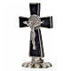 St. Benedict table cross 5x3cm, made of zamak and black enamel s2