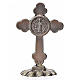Kreuz Sankt Benedikt dreilappig für Tisch weiß 5x3.5 cm s2