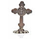 Croix trilobée Saint Benoît à poser 5x3,5 cm zamac émail blanc s4