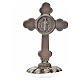 St. Benedict table trefoil cross 5x3.5cm, made of zamak and blue s4