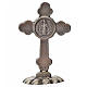 St. Benedict table trefoil cross 5x3.5cm, made of zamak and blue s2