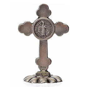 St. Benedict table trefoil cross 5x3.5cm, made of zamak and blac