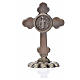 St. Benedict table trefoil cross 5x3.5cm, made of zamak and blac s4