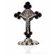 St. Benedict table trefoil cross 5x3.5cm, made of zamak and blac s3