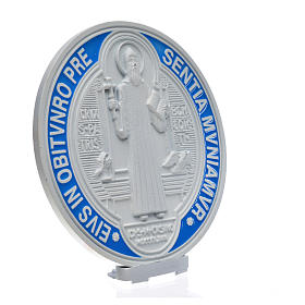 Medaille Kreuz Sankt Benedikt Zamak-Legierung weiß 12,5 cm
