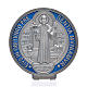 Medaglia croce San Benedetto zama vernice argentata 12,5 cm s1