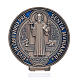 Medalion ze świętym Benedyktem 12,5 cm zamak lakier posrebrzany s4