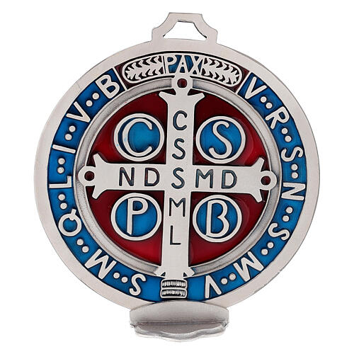 St. Benedict cross medal, zamak with silver plating 12.5cm 2
