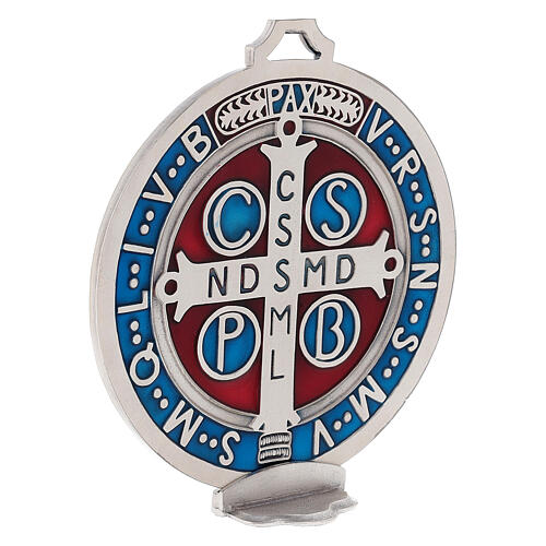 Médaille croix Saint Benoît zamac avec argenture 12,5 cm 4
