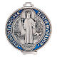 Medaglia croce San Benedetto zama placcato argento 12,5 cm s1