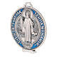 Medaglia croce San Benedetto zama placcato argento 12,5 cm s3