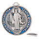 Medaglia croce San Benedetto zama placcato argento 12,5 cm s5
