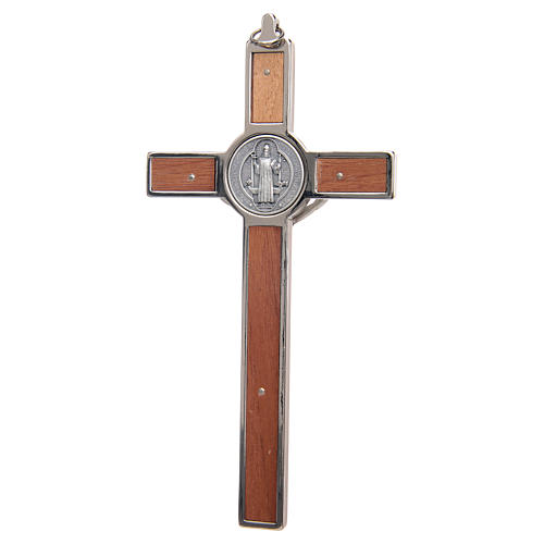 St. Benedict cross in zamak and carved wood 2