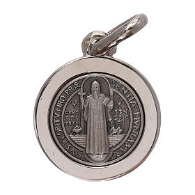 Medalik krzyż Św. Benedykta srebro 925 średnica 12 mm